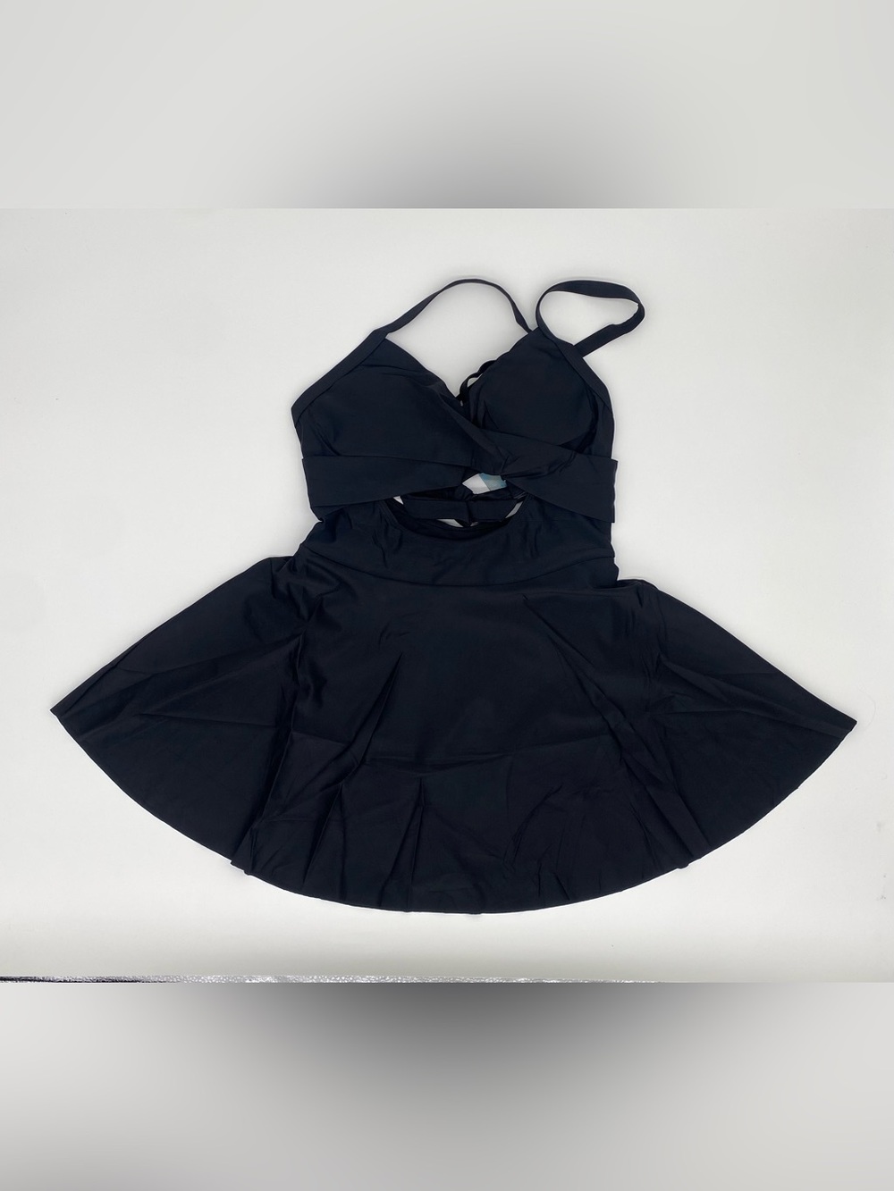 Vivola Black Swim Dress One Piece Swimsuit Cutout Size Medium